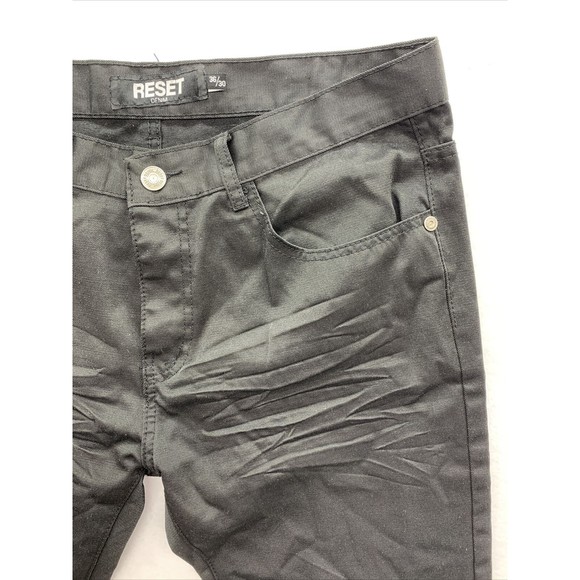 Reset Denim Men's Jeans Size 36/30 Black Whiskered Front Casual - Picture 3 of 16